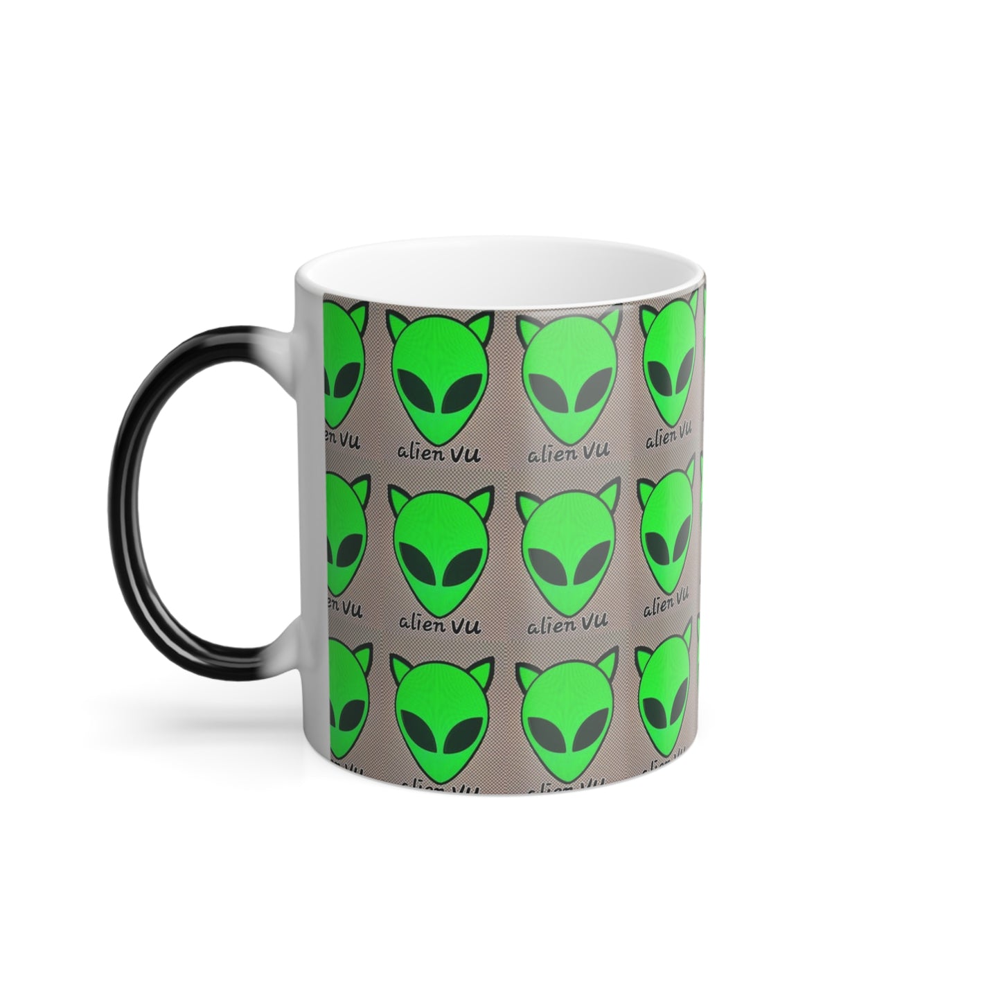 Morphing Mug - Fun Green AlienVU4U Design for digital Space Lovers