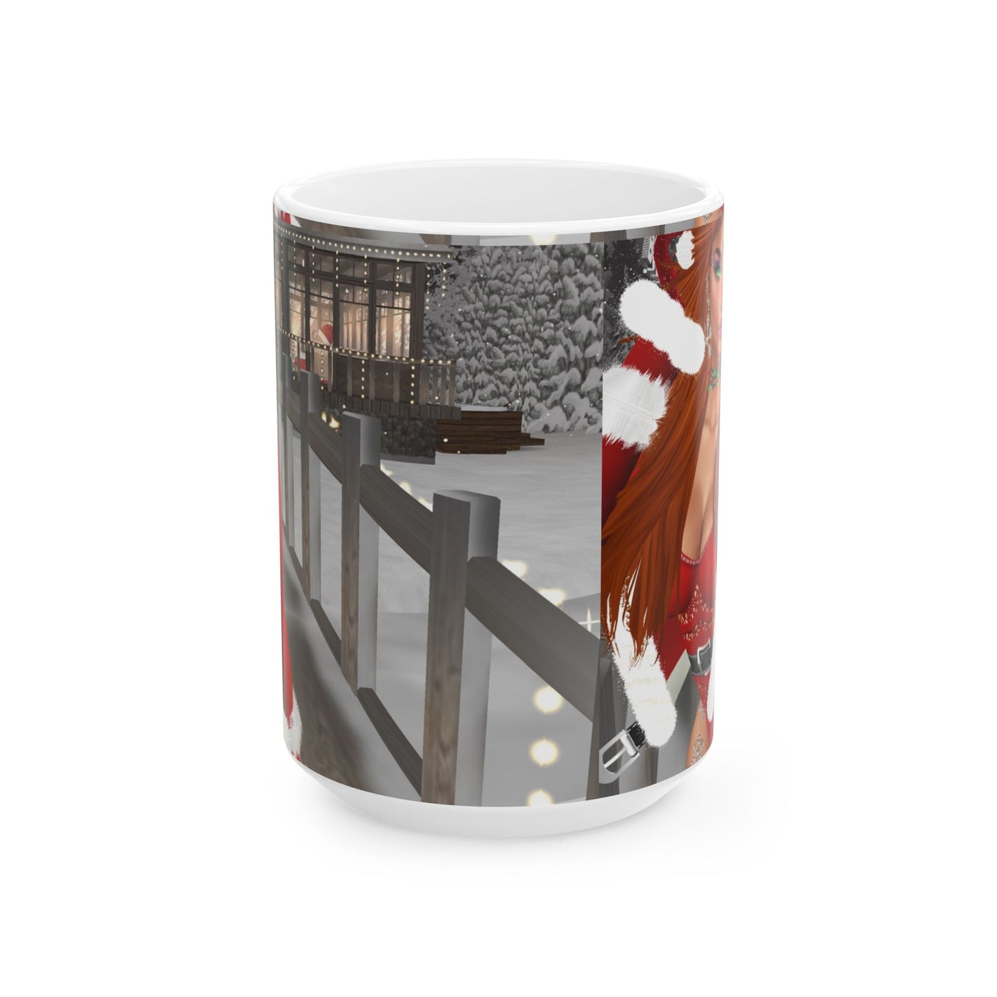 MyAviDoll Festive Holiday Ceramic Mug - 11oz & 15oz with Winter Design of your AVATAR