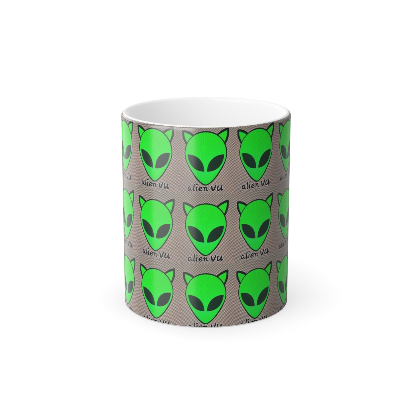 Morphing Mug - Fun Green AlienVU4U Design for digital Space Lovers