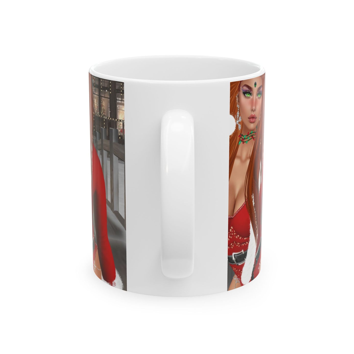 MyAviDoll Festive Holiday Ceramic Mug - 11oz & 15oz with Winter Design of your AVATAR